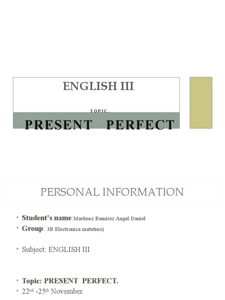 Present Perfect Grammar Guide | PDF | Verb | Linguistics