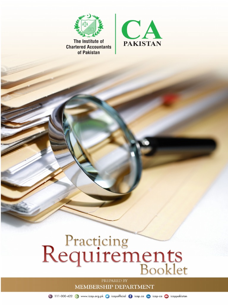 ICAP Practicing requirement Booklet PDF Accountant Money Laundering