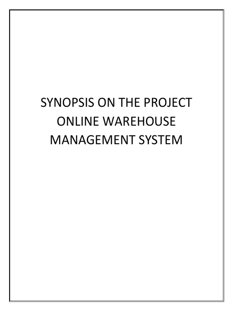Online Warehouse Management System Overview | PDF | Warehouse | Databases
