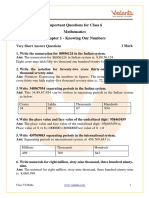 Important Questions For CBSE Class 6 Maths Chapter 1