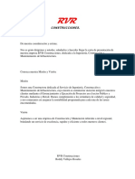 Carta de Presentacion RVR Ingenieria y Construcciones SpA