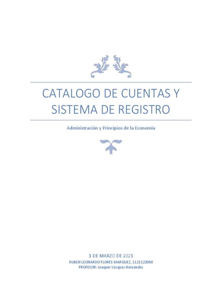 Catalogo de Cuentas y Sistema de Registro | PDF | Contabilidad | Business