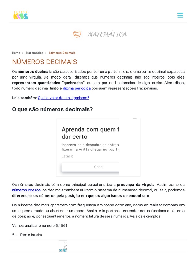 Números Decimais: O Que São, Operações E Exercícios – WATQVT
