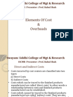 Elements of Cost & Overheads: SSCMR Presentor: Prof. Rahul Shah