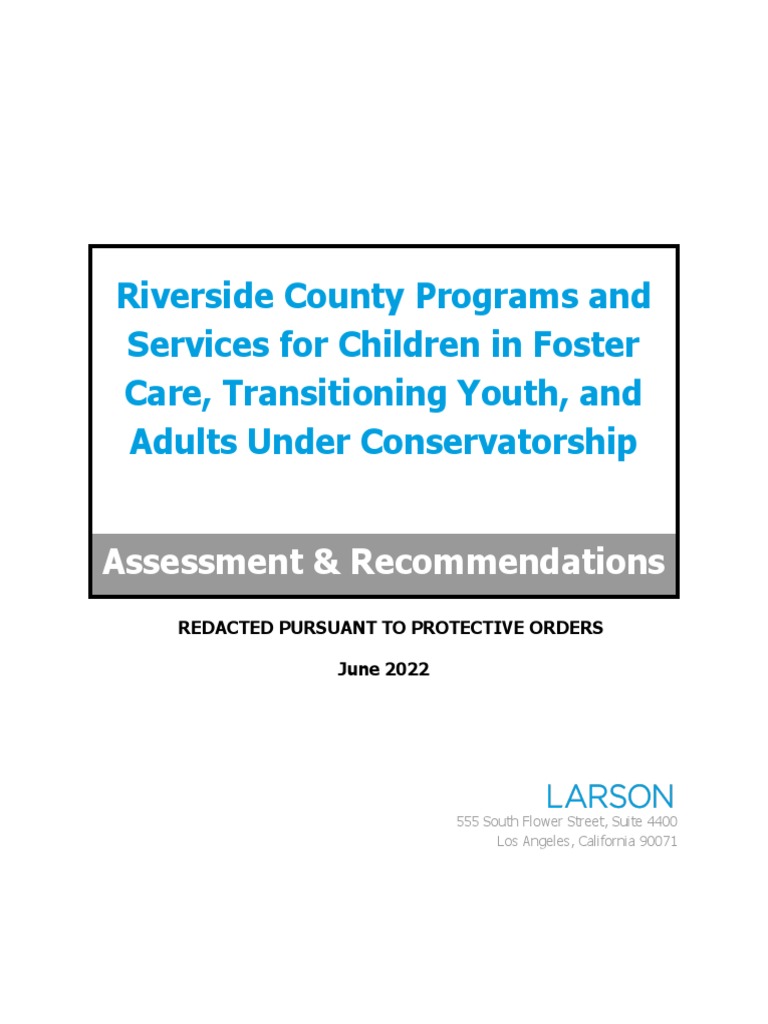 Larson LLP Report On Turpin Children's Care | PDF | Foster Care | Social  Work
