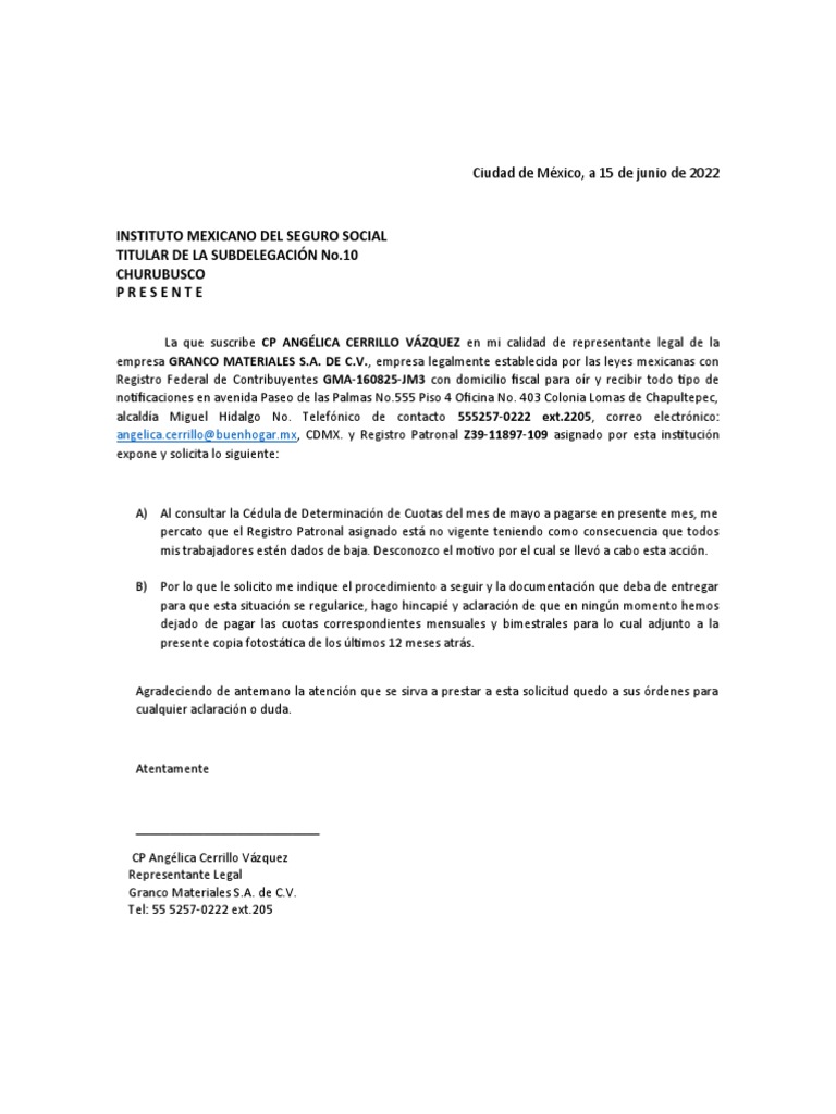 Carta Activar Registro 1 PDF