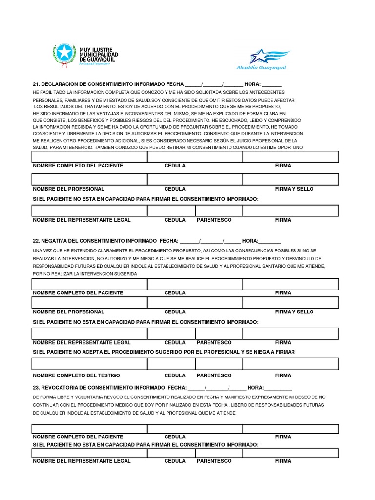 Consentimiento Informado y Revocatoria | PDF | Consentimiento informado ...