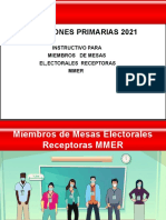 Instructivo para miembros de mesas electorales receptoras de las primarias 2021