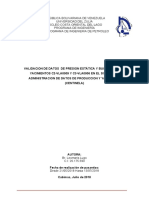 Validación de datos de presión estática y build up de los yacimientos C2-VLA0009 y C3-VLA0006 en Centinela