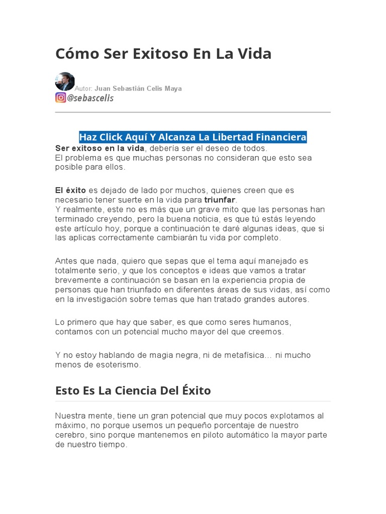 Claves para Ser Exitoso en la Vida | PDF | Vida | Verdad