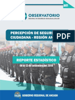 Percepción de Seguridad Ciudadana - Región Ancash: 06 Al 13 de Setiembre Del 2019