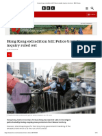 (News Citation) Hong Kong Extradition Bill - Police Brutality Inquiry Ruled Out - BBC News