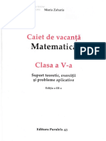 Caiet de Vacanta. Matematica - Clasa 5 - Maria Zaharia
