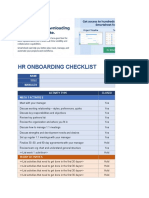 HR Onboarding Checklist: Name Title Manager Activity Type Closed Week 1 Activities