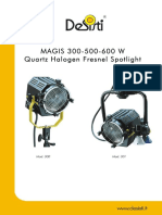 MAGIS 300-500-600 W Quartz Halogen Fresnel Spotlight: Mod. 300 Mod. 301