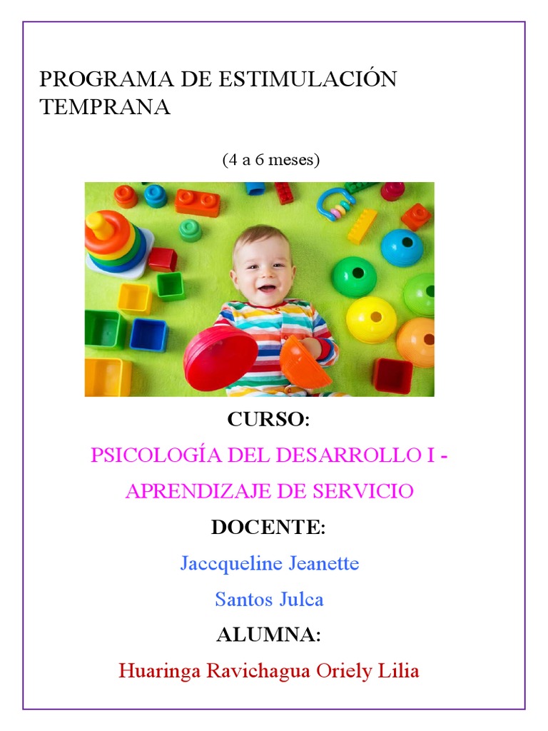 Estimulación Temprana para Bebés de 4 a 6 Meses | PDF | Aprendizaje ...