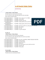 Data Structure of Oracle Order Entry