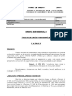 Apostila 6 - Direito Rial II - Cheque.