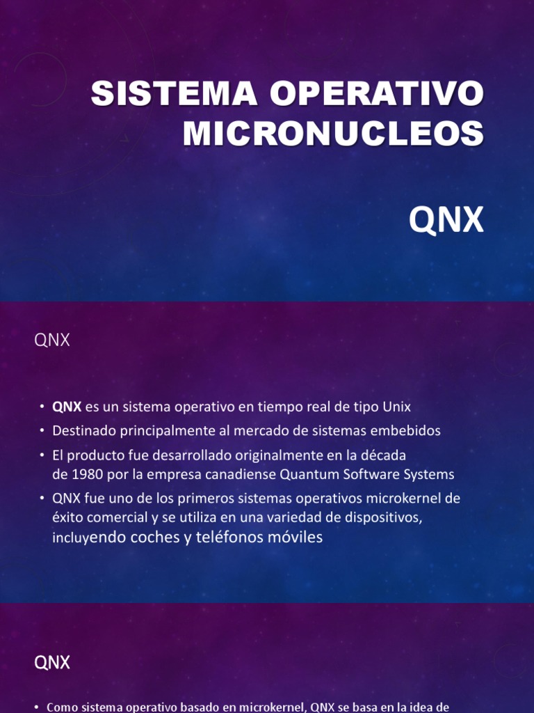 QNX: Sistema Operativo Microkernel | PDF | Sistema operativo | Kernel ...