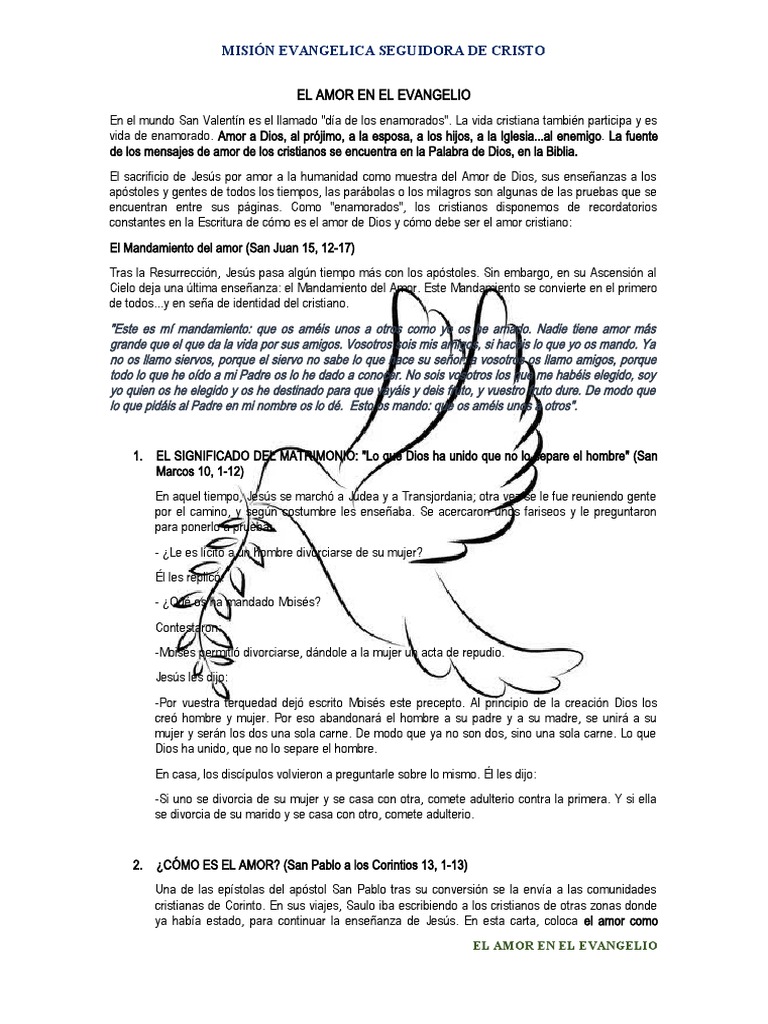 El Amor en El Evangelio | PDF | Amor | Jesús