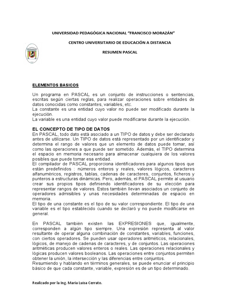 Guía Completa de Programación en Pascal | PDF | Programación | Programa ...