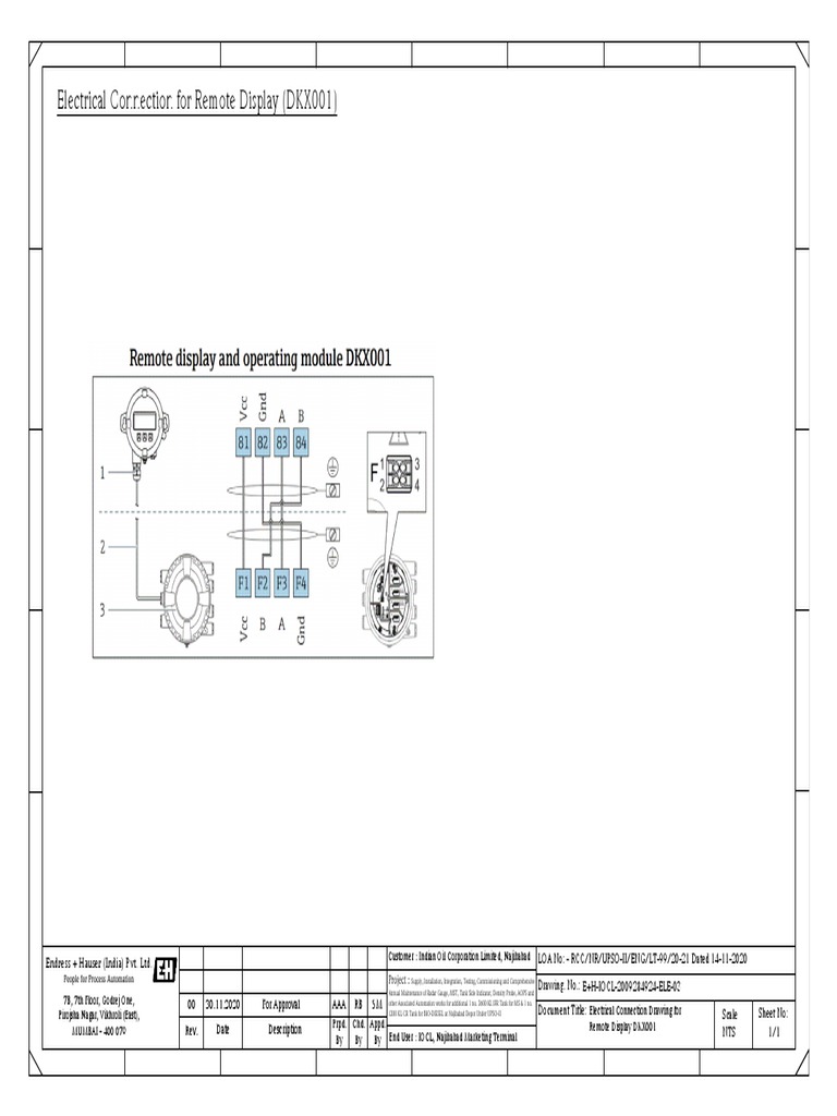 Electrical Connection For Remote Display (DKX001) PDF