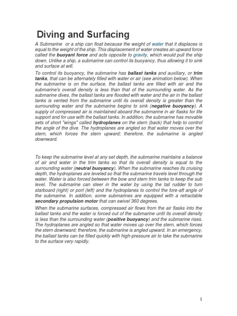 Concepts Of Submarine Pdf Buoyancy Submarines