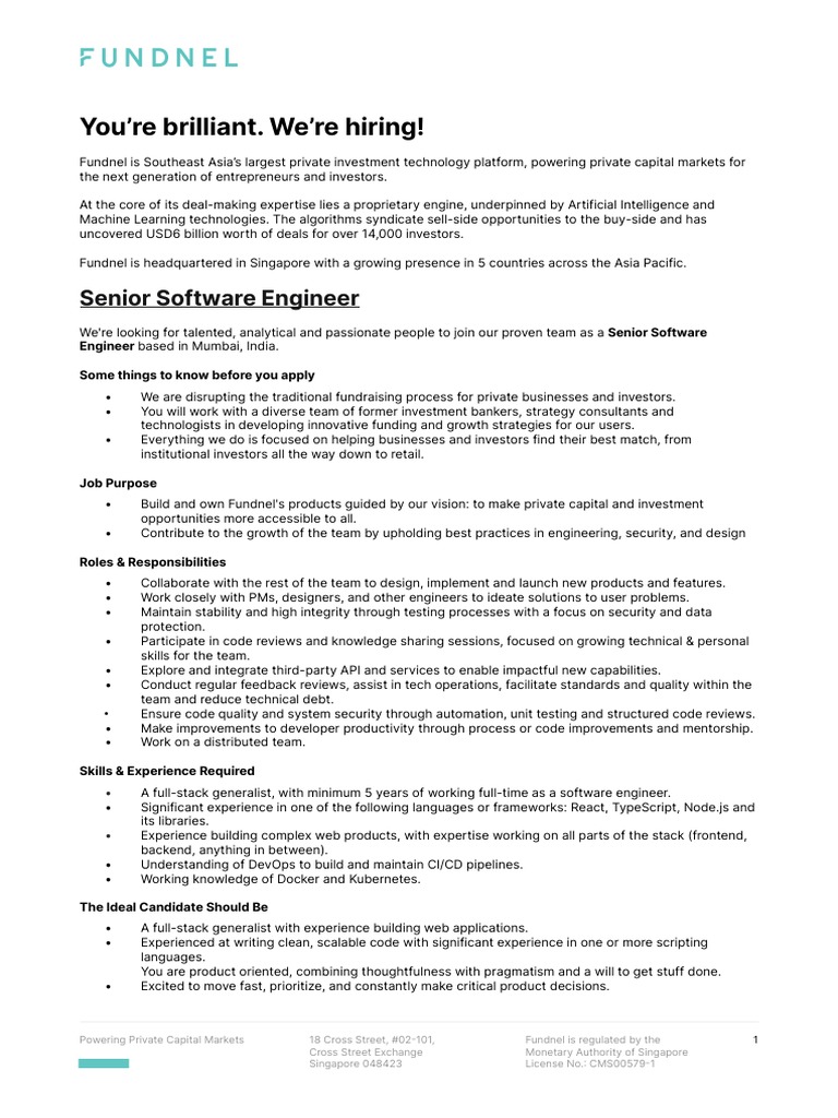 JD - Senior Software Engineer (Full-Stack) (India) | PDF | Software ...