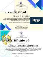 Certificate Of: Eilane D. Silverio