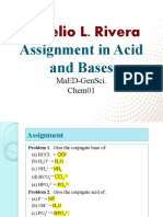 Rogelio L. Rivera: Assignment in Acid and Bases