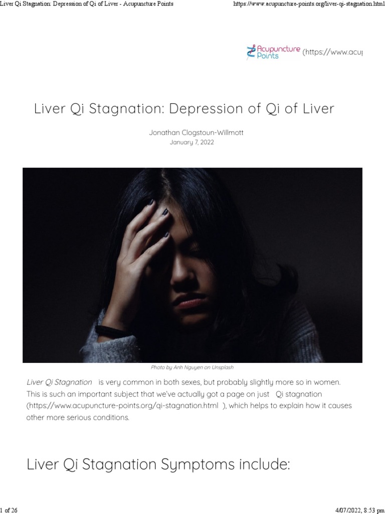 Liver Qi Stagnation Depression of Qi of Liver Acupuncture Points