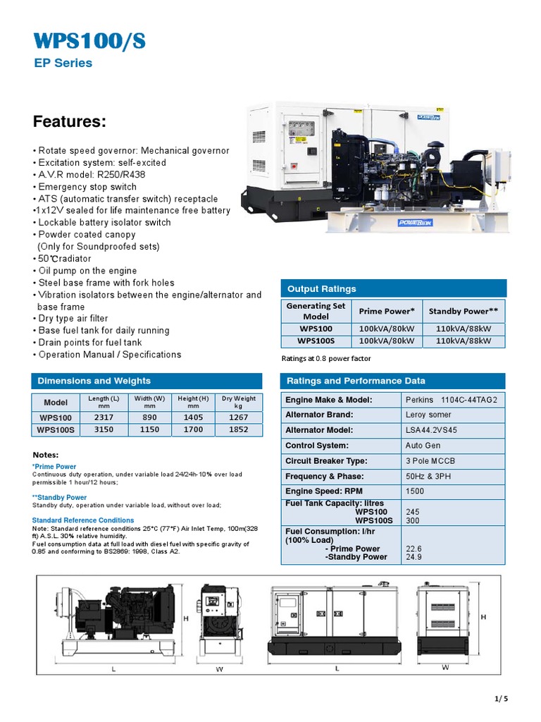 WPS100S | PDF | Diesel Engine | Engines