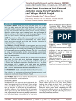 Effectiveness of Home Based Exercises On Neck Pain and Functional Limitation Among Rural Population in Selected Villages Mohali, Punjab