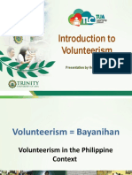 Introduction To Volunteerism: Presentation by Homer Balmes