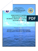 Pertinent Papers For Ranking To School Principal I Position (Elementary)