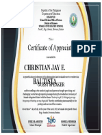 Certificate of Appreciation Guest Speaker
