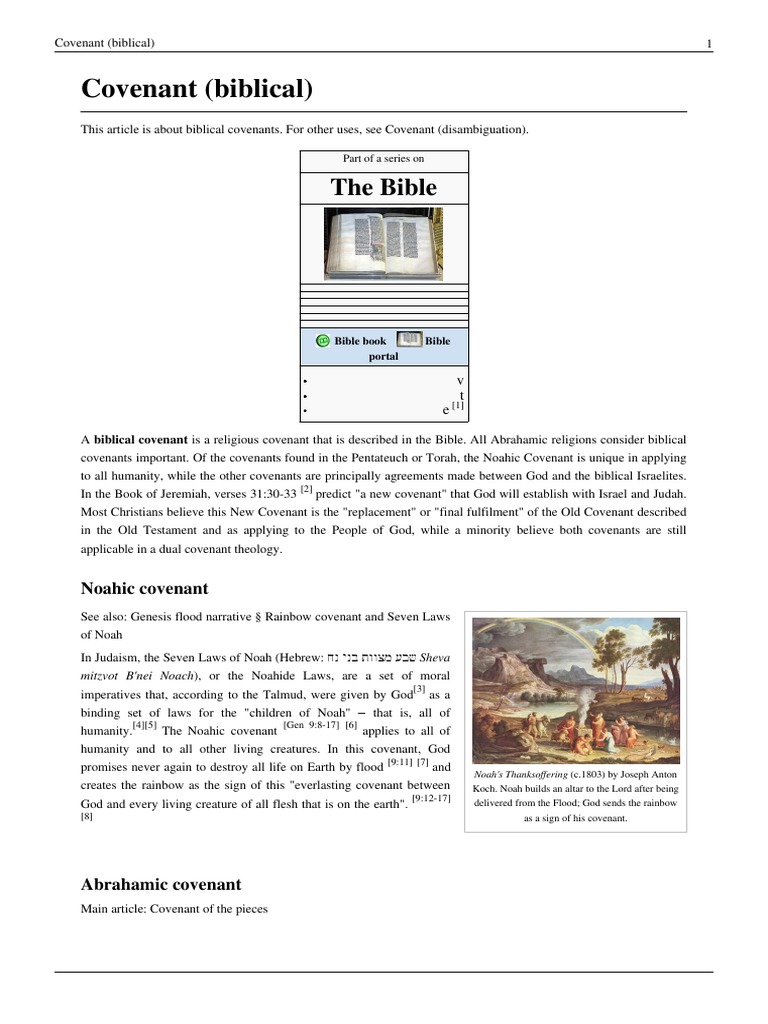 Covenant (Biblical) : The Bible | PDF | Covenant (Biblical) | New Covenant