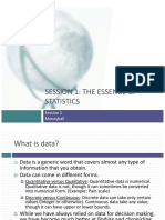 Session 1: The Essence of Statistics