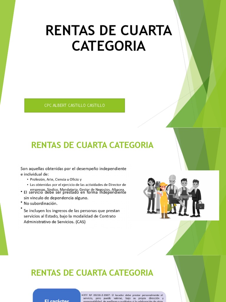 Rentas de Cuarta Categoria PDF Impuesto sobre la renta Impuestos