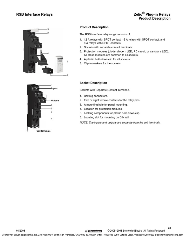 RSB Auxiliary Relays PDF Relay Electrical Connector