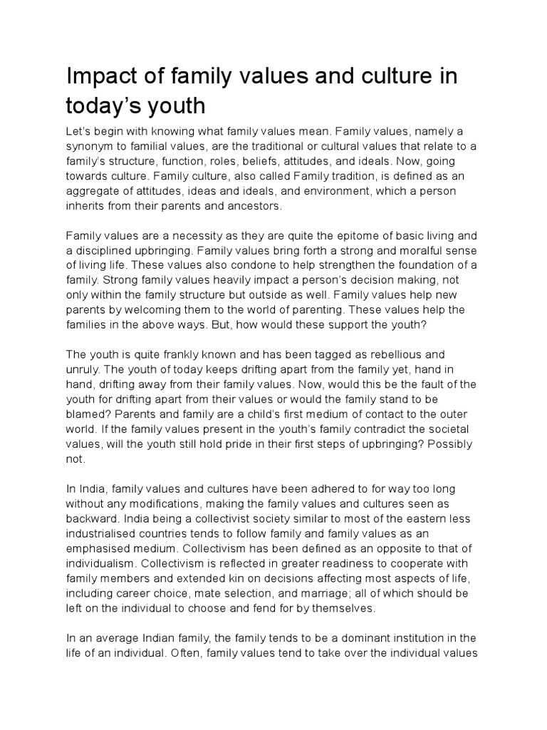 Family Values and Youth in India | PDF | Family | Adolescence