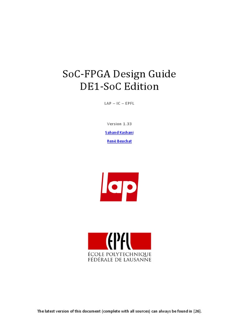 SoCFPGA Design Guide (DE1SoC Edition) PDF Field Programmable Gate