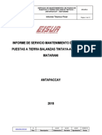 INFORME FINAL DE SERVICIO MANTENIENTO DE POZOS DE PUESTAS A TIERRA DE BALANZAS EN TINTAYA ANTAPACCAY Y MATARANI Rev.4