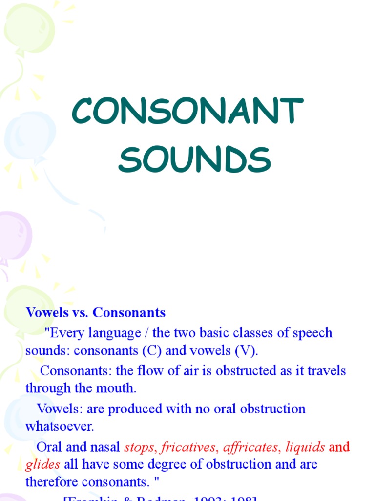 Handout 2 - Consonant Sounds | PDF | Consonant | Human Throat