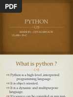 Python: Made by - Ujjval Siwach Class - Ix-C