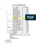 Lista de Precios Febrero 2022