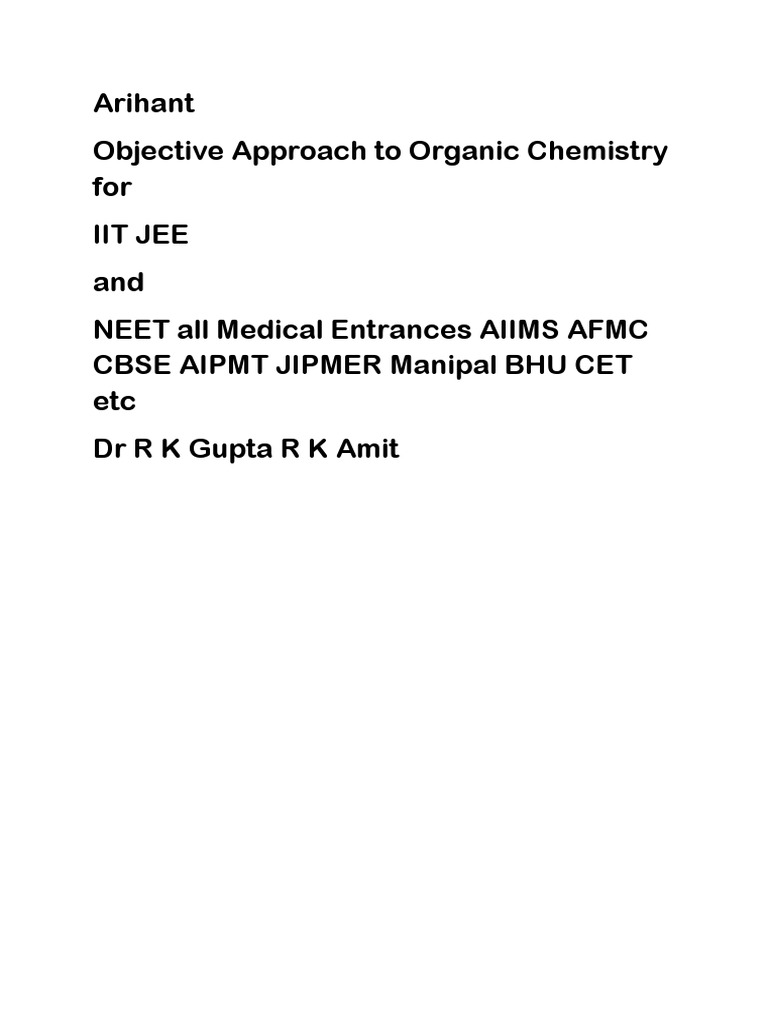 Organic Chemistry for NEET & IIT JEE | PDF