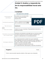 Examen - (APEB2-10%) Actividad 2 - Analice y Responda Las Interrogantes Sobre La Responsabilidad Moral Ante Problemas Sociales