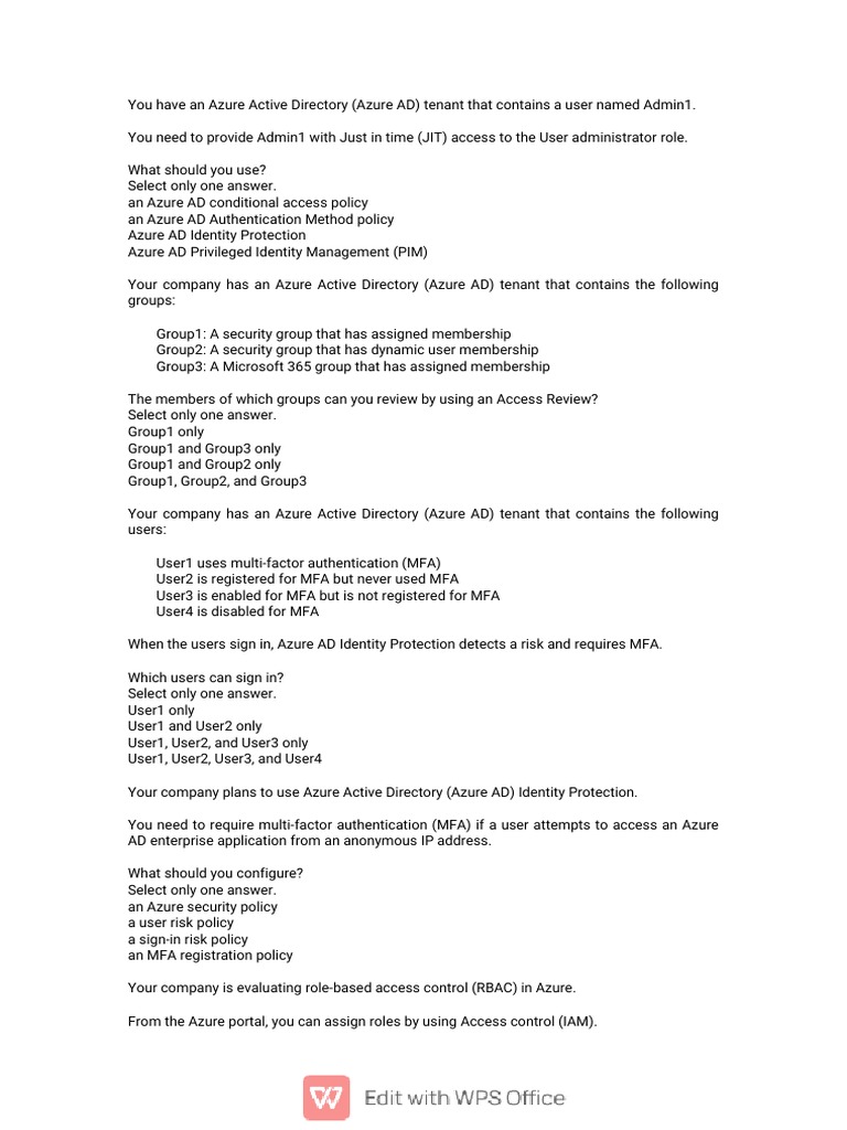 Az 500 Renewal Questions PDF Windows 10 Personal Identification Number