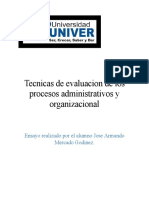 Tecnicas de Evaluacion de Los Procesos Administrativos y Organizacional